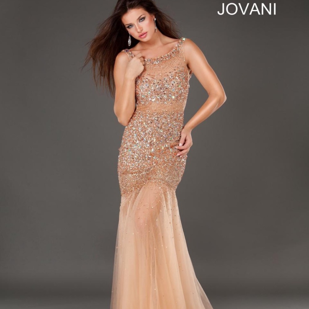 Jovani Sparkling Rose Gold prom Dress